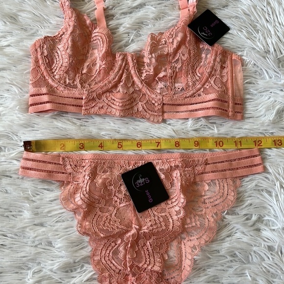 Guoeappa Women's Sexy Soft Lace Lingerie Floral Underwire Sheer pink size Small - Picture 5 of 12